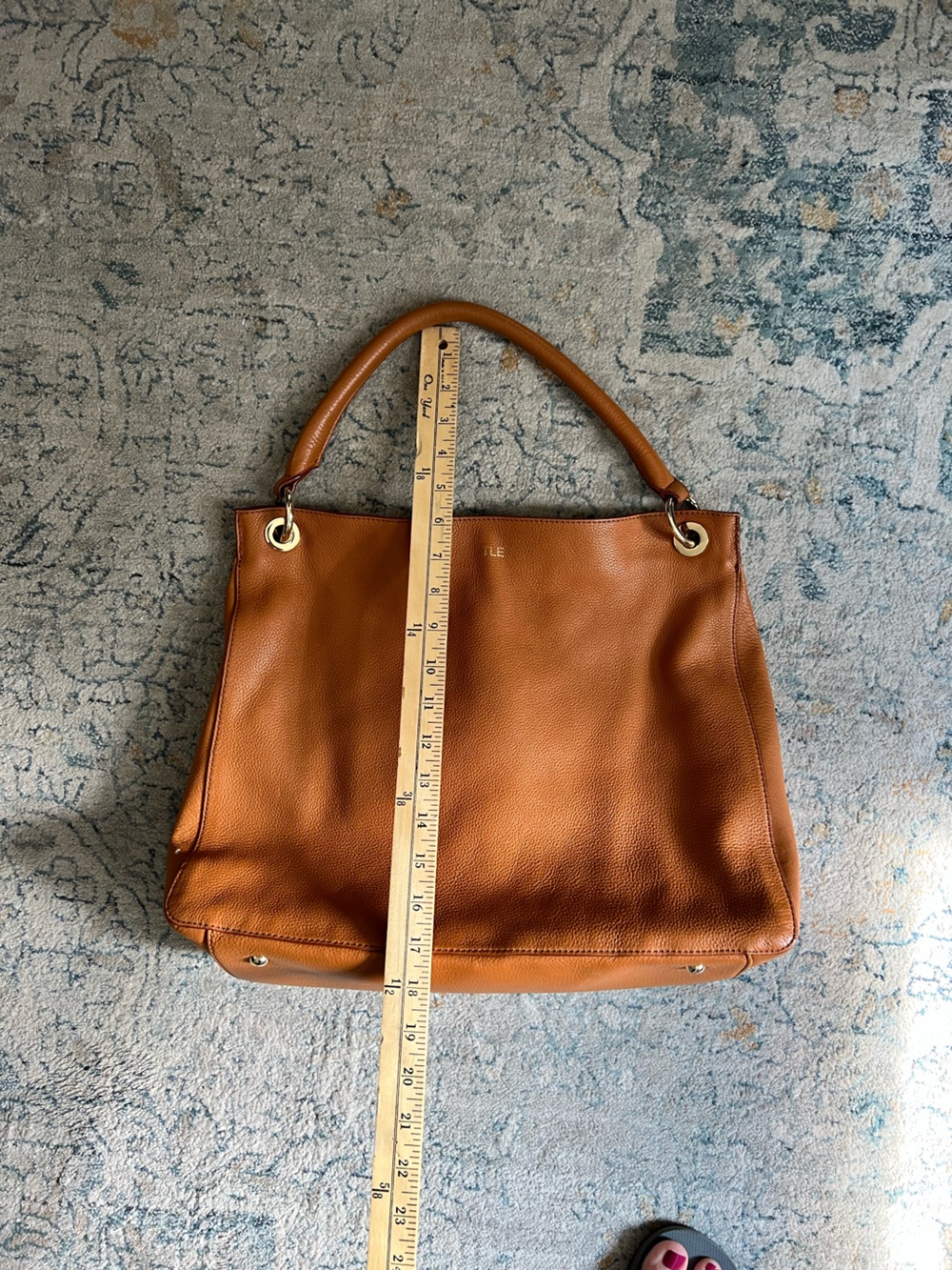 Mark & Graham Cognac Leather Top-Handle Tote